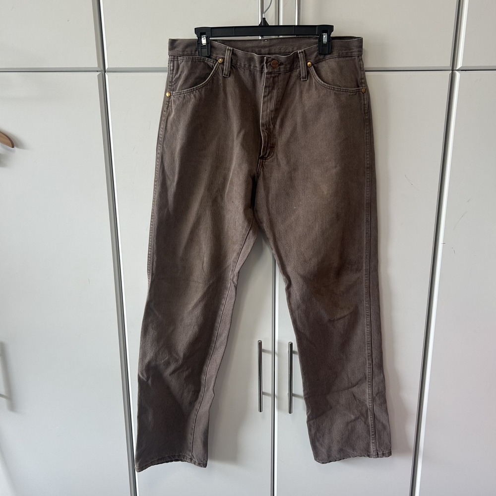 Wrangler 13MWZSD Cowboy Cut Original Fit Brown Denim Jeans Mens 35x34